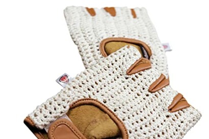 PRIME SPORTS Retro Leather Crochet Cycling Gloves